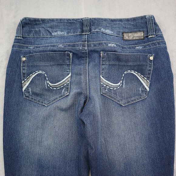 Grane Pants Womens 5 Blue Selma Low Rise Curvy Boot Zip Dark Wash Denim Jeans - Picture 12 of 16